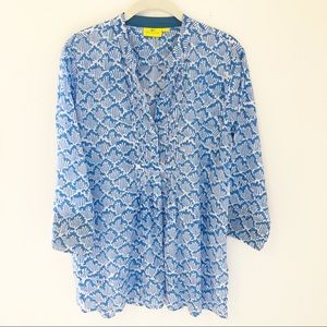 Roberta Roller Rabbit White and Blue Tunic